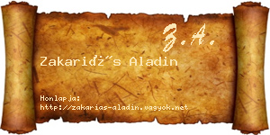 Zakariás Aladin névjegykártya